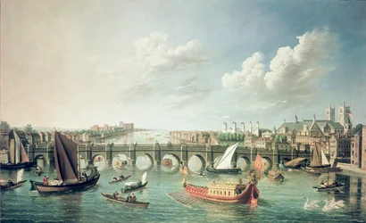 Die Themse unterhalb der Westminster Bridge